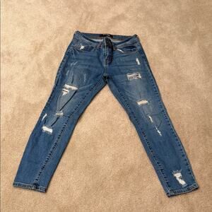 Wax Jean Ripped Blue Skinny Jeans